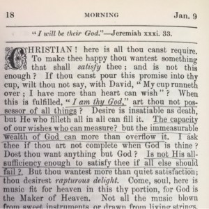 Spurgeon's Morning and Evening Jan 9 AM