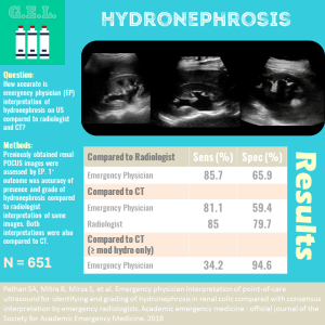 Emergency Physician Accuracy in Identifying and Grading Hydronephrosis