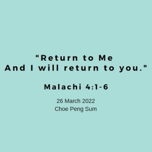 Return to Me and I will return to you