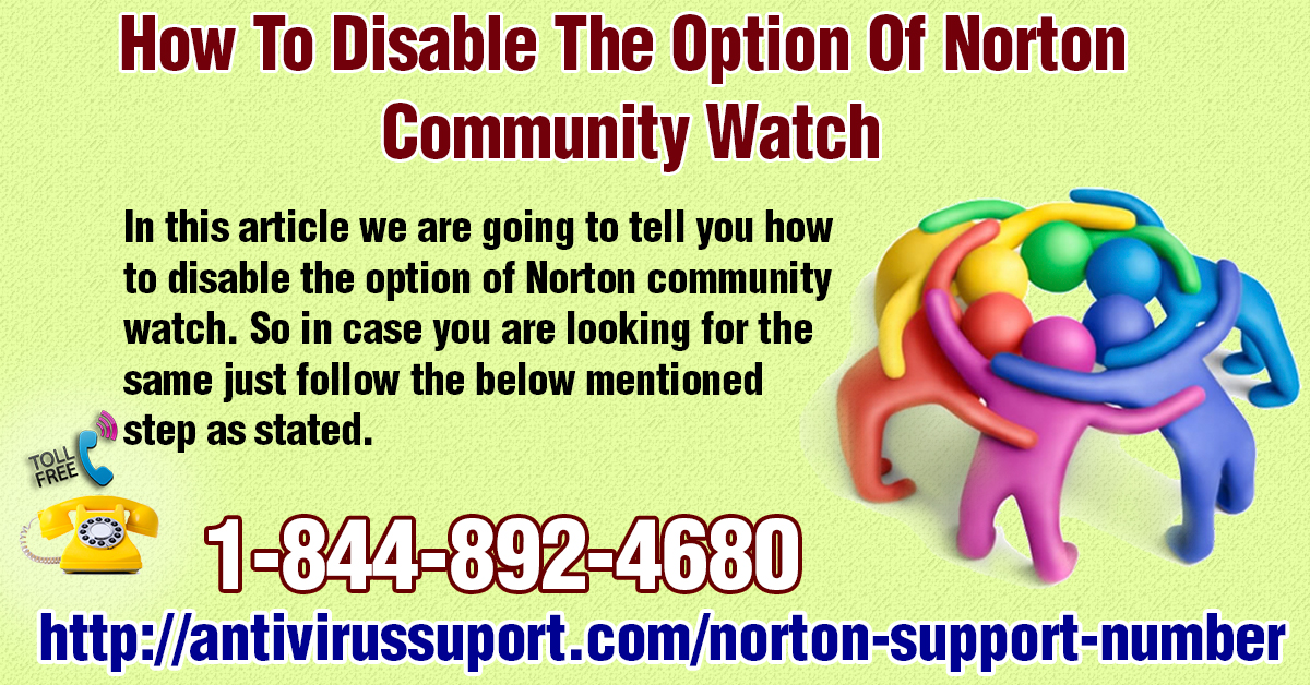 How To Disable The Option Of Norton Community Watch