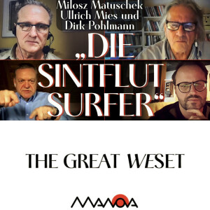 „Die Sintflut-Surfer“ (Milosz Matuschek, Ullrich Mies, Dirk Pohlmann und Walter van Rossum)