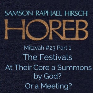 Mitzvah #23 Part 1 - The Festivals At Their Core a Summons by God? Or a Meeting?
