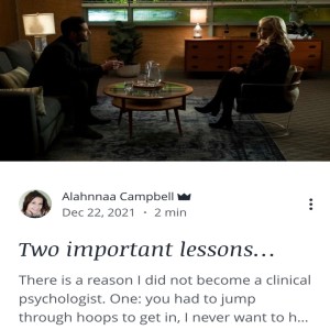 Two important lessons...