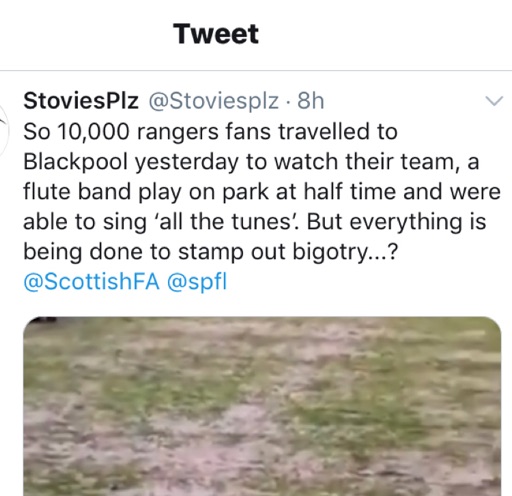 loyalists parade at blackpool v sevco game for Ricksen