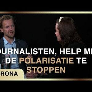In hongerstaking wegens grove schending journalistieke code. Fiona Zwart met Ferdinand van der Neut.