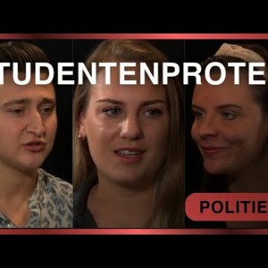 Studenten staan op voor hun toekomst. Fiona Zwart met Laura Hos en Steven de Oude.