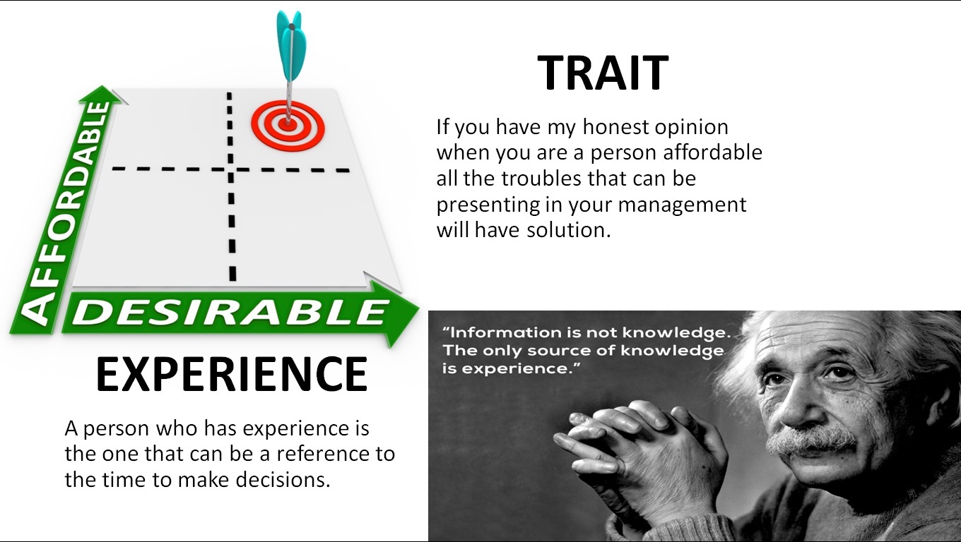 Trait: Affordable and Skill: Experience