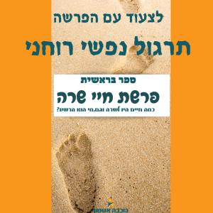לצעוד עם הפרשה - פרשת חיי שרה איך חיים בתוך החיים ולא ליד?