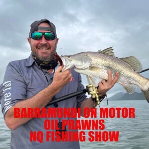 BARRAMUNDI ON MOTOR OIL PRAWNS  NQ FISHING SHOW