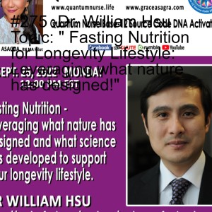 #275 -Dr. William Hsu  Topic: ” Fasting Nutrition for Longevity Lifestyle: Leveraging what nature has designed!”