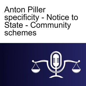Anton Piller specificity - Notice to State - Community schemes