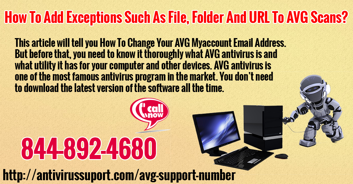 How to add exceptions such as file, folder and URL to AVG scans?