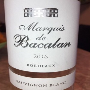 2016 Marquis de Bacalan  Sauvignon Blanc