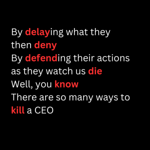 New song:  "So Many Ways to Kill a CEO"