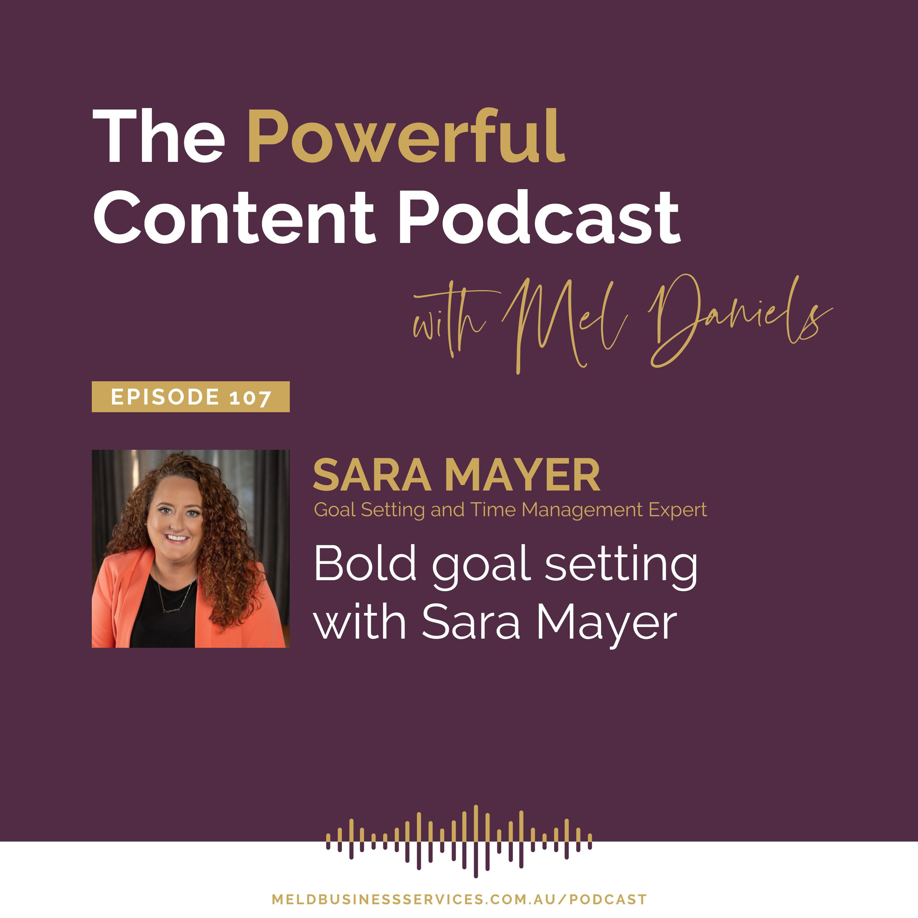 Bold goal setting with Sara Mayer