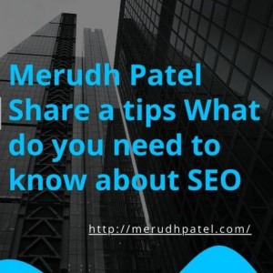 Merudh Patel Share a tips What do you need to know about SEO