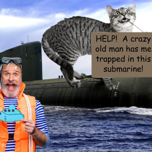 Cat Comedy! Silly submarine captain and Kitty Salty.