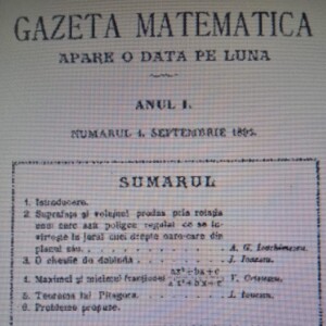 Istoria Presei Românești - Publicațiile periodice românești (XVI) - „Gazeta Matematică”