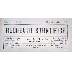 Istoria Presei Românești - Publicațiile periodice românești (XIV) - „Recreaţii ştiinţifice”