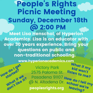 Lisa Henschol speaking at the Peoples Rights gathering in Pasadena California 12-18-22