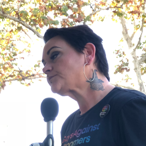 Meg Martinez with Gays Against Groomers speaking at Peoples Rights 11-12-23