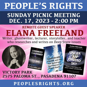 Elana Freeland speaking for Peoples Rights Sunday Dec 17th 2023