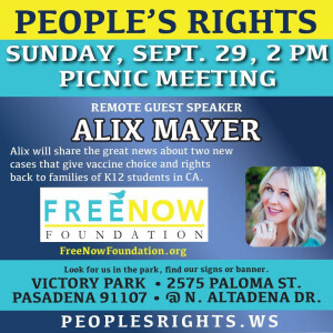 Alex Mayer of FreeNow Foundation speaking for Peoples Rights in Pasadena California 09-29-24