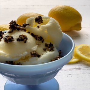 Ep 185: No-Churn Fresh Lemon Ice Cream with Candied Sesame Seeds