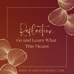 Reflection: Go and Learn What This Means