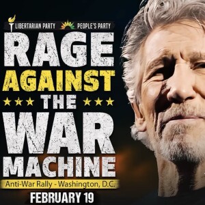 Roger Waters spricht bei Rage Against the War Machine Kundgebung