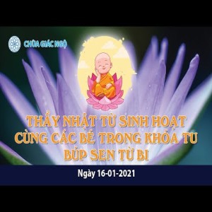 Thầy Nhật Từ sinh hoạt Phật pháp cùng các bé trong khóa tu Búp Sen Từ Bi 