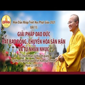 Giải pháp đạo đức bất bạo động, chuyển hóa sân hận và tu nhẫn nhịn l Dẫn nhập triết học Phật giáo