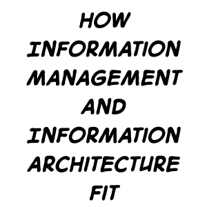 How Information Management and Information Architecture fit