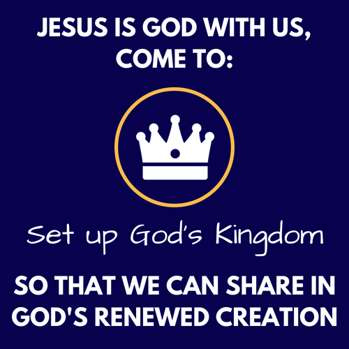 Jesus has come to set up God's Kingdom