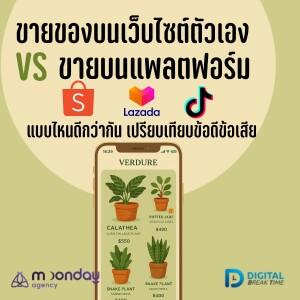 ขายของบนเว็บไซต์ ตัวเอง VS แพลตฟอร์ม E-Commerce Shopee Lazada TikTok เลือกอะไรดี -DBT185