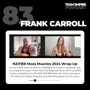 #83 NZIFBB Moes Muscles Wrap-Up with Frank Carroll | Regional and Pro Show Placings, highlights, etc