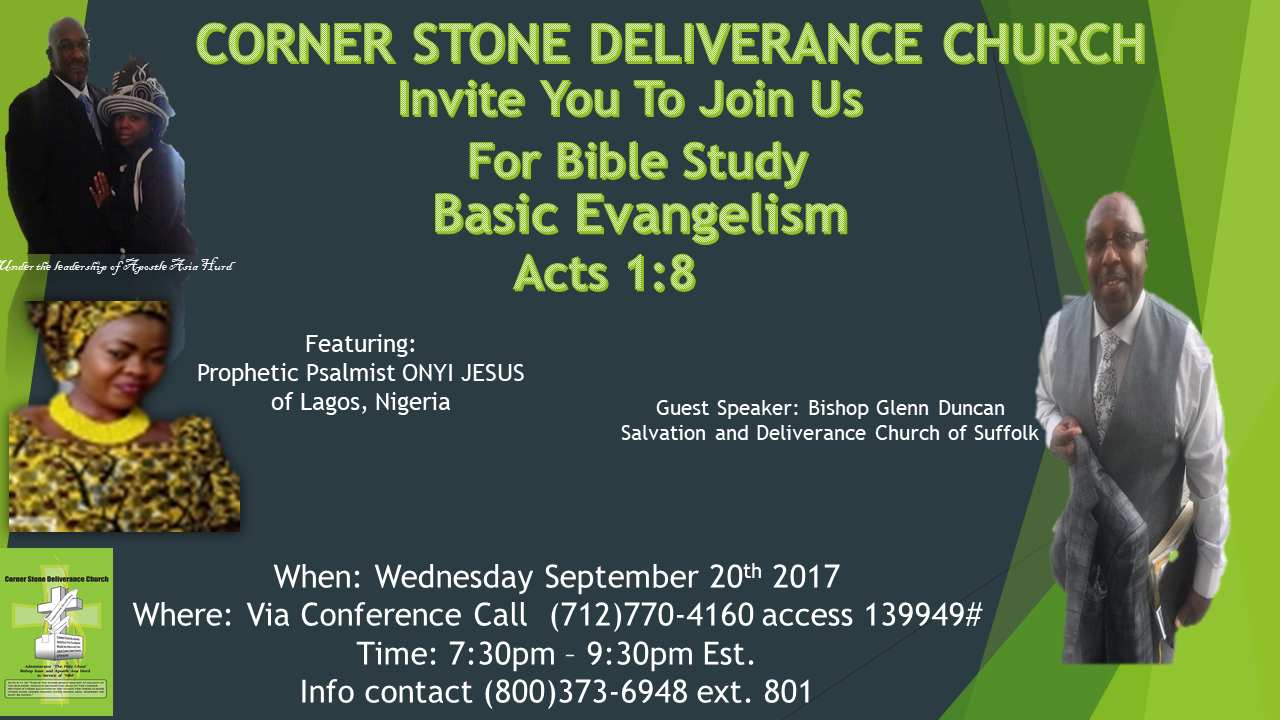 Bible Study - Basic Evangelism - CSDC - Bishop Glenn Duncan of Salvation Deliverance Suffolk