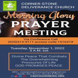 CSDC MORNING GLORY PRAYER - DIVINE PEACE THAT COMBATS THE OVERWHELMING PRESSURES OF LIFE - APOSTLE ASIA FRANCIS