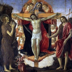 Sandro Botticelli  - Trójca Święta ze świętymi Janem Chrzcicielem, Marią Magdaleną, Tobiaszem i Rafałem