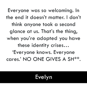 I don’t know why I didn’t just seek solace in people; In the fellow travelers with Evelyn