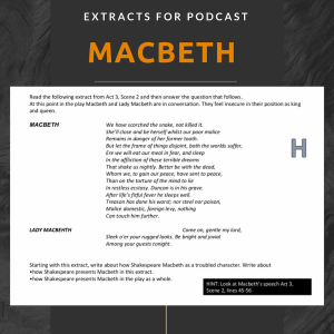 Macbeth Exam Practice - Literature Paper 1