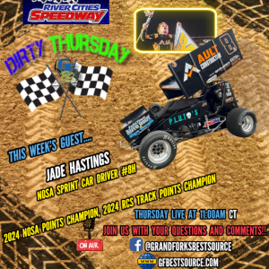 RCS Dirty Thursday – with NOSA Sprint Car Driver #8H, Jade Hastings - 9-26-2024