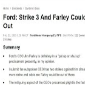 YDBT Daily. Does the Ford CEO Jim Farley only have1 strike left?