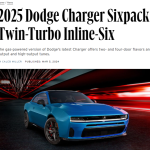 Dodge unveils the new charger lineup, AWD Twin turbo I6's are going to be the new ICE motor