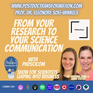 From your research to your science communication, with PhDSciCom, Dr. Frederike Zeibig and Maike Stelter