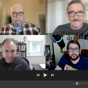 Toby Merriman, Matt Villamaino, Bill Gwaltney and Tim Merriman Talk Story about AI in Interpretation