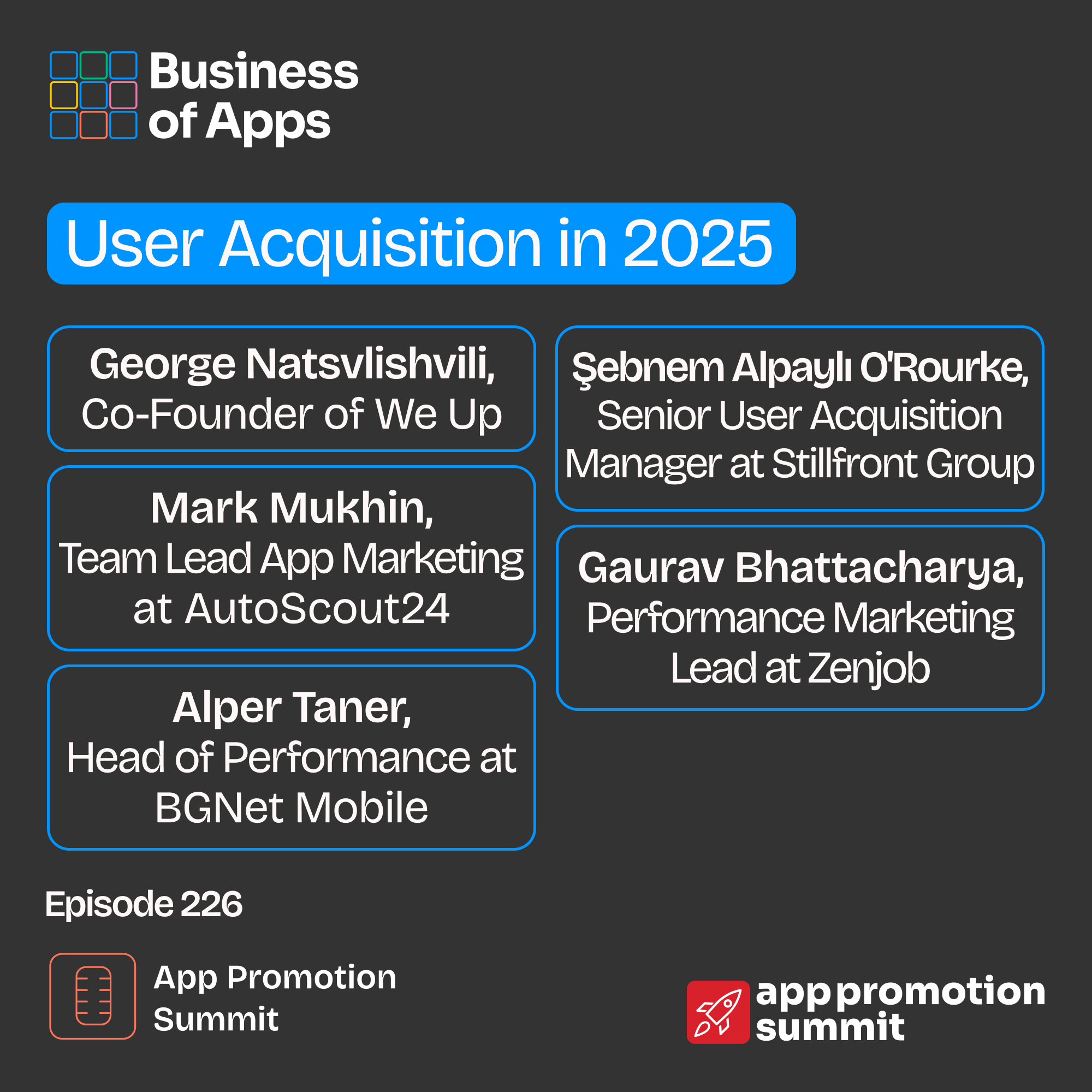 #226: “User Acquisition in 2025” App Promotion Summit Berlin panel