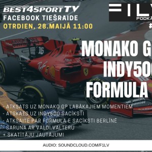 F1LV Podkāsts #37: Monako GP, Indy500, Formula E Berlīnē - Saruna ar Valdi Valteru