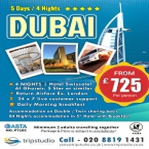 Dubai Tour Packages 5 Days 5 Star Holiday Package - Tripstudio.co.uk