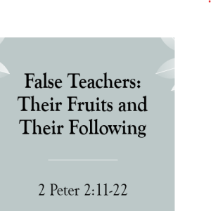 False Teachers – Their Fruits and Their Following